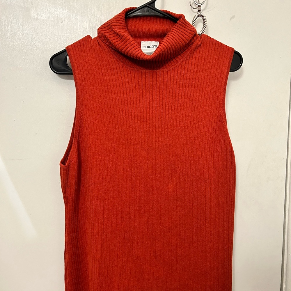Chico's burnt orange turtle neck tank